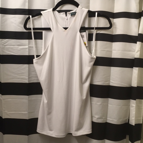 Ralph Lauren V neck halter top. White. Size S - Picture 1 of 2